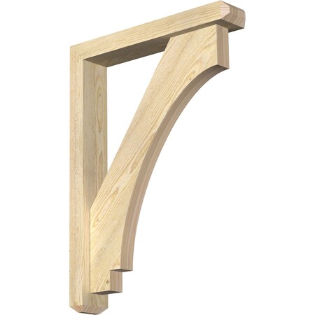 Ekena Millwork Imperial Craftsman Rough Sawn Bracket w/ Offset Brace, Douglas Fir, 4"W x 22"D x 30"H BKT0402X22X30IMP04RDF